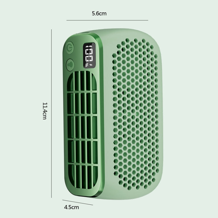 USB Charging Digital Display Portable Bladeless Outdoor Mini Night Light Fan(Green) | Bowlift