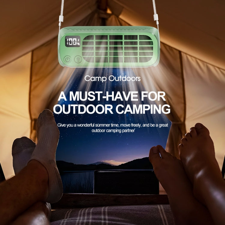 USB Charging Digital Display Portable Bladeless Outdoor Mini Night Light Fan(Green) | Bowlift