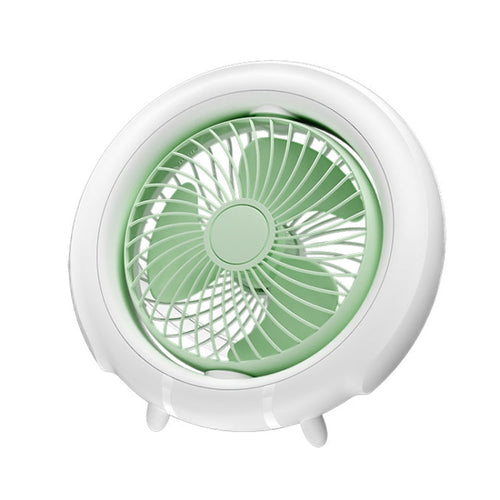 Night Light Desktop Folding Fan Outdoor Camping Hanging Mini Fan, Color: Green Upgraded | Bowlift
