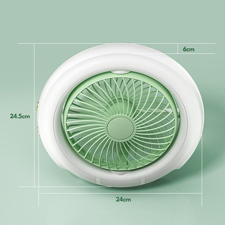 Night Light Desktop Folding Fan Outdoor Camping Hanging Mini Fan, Color: Green Upgraded | Bowlift