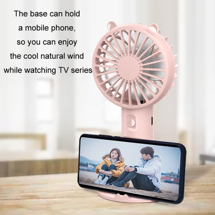Mini USB Handheld Fan Rechargeable Portable Desktop Phone Holder(Pink) | Bowlift