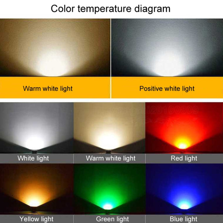 BowLift | LED floodlight COB outdoor waterproof spotlight billboard lights garden lamp, Color: 30W 7 colors