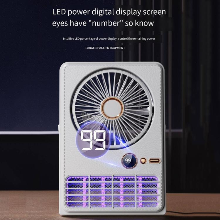 2-in-1 Household Electric Fan Mosquito Killer Lamp LED Digita lDesktop Fan, Color: Plug-in Black | Bowlift