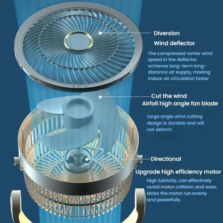 Air Circulation Fan Turbo Light Convection Standing Fan Remote Control Timer Floor Fan, Style: USB Plug | Bowlift