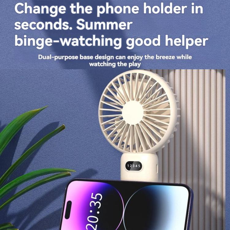 5-speed Wind Speed Handheld USB Charging Small Fan With Desktop Stand(Dark Blue) | Bowlift