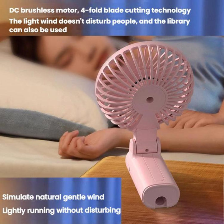 Folding Hanging Umbrella Fan USB Handheld Portable Umbrella Clip Fan Compact Desktop Fan(Black) | Bowlift