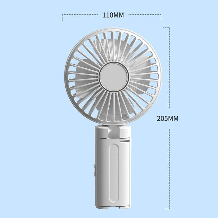 Folding Hanging Umbrella Fan USB Handheld Portable Umbrella Clip Fan Compact Desktop Fan(White) | Bowlift
