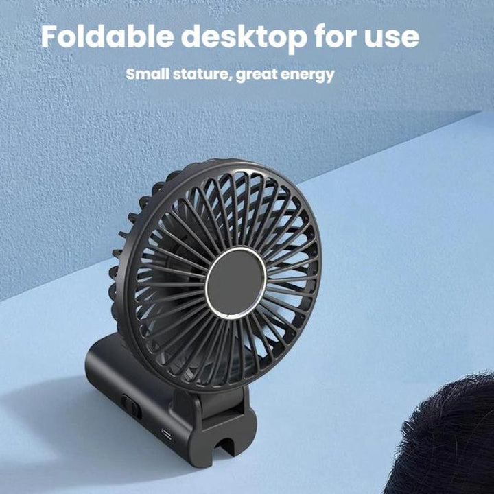 Folding Hanging Umbrella Fan USB Handheld Portable Umbrella Clip Fan Compact Desktop Fan(Black) | Bowlift