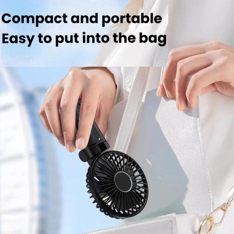 Folding Hanging Umbrella Fan USB Handheld Portable Umbrella Clip Fan Compact Desktop Fan(White) | Bowlift