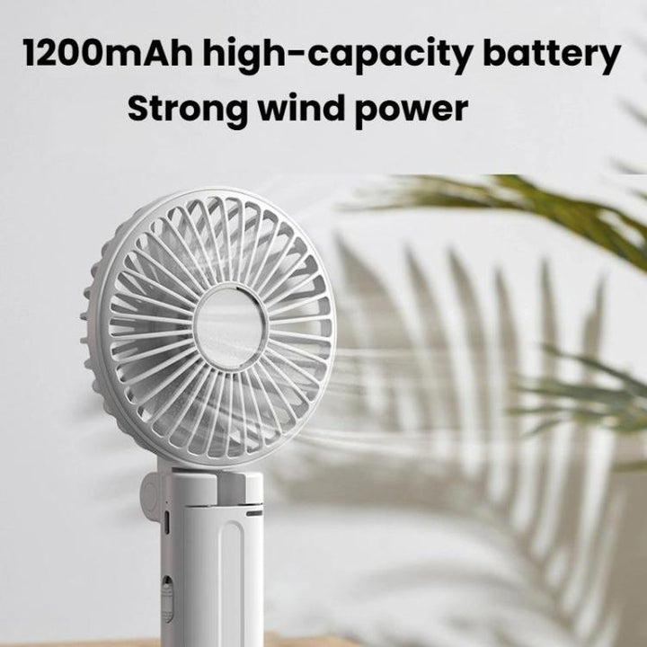 Folding Hanging Umbrella Fan USB Handheld Portable Umbrella Clip Fan Compact Desktop Fan(White) | Bowlift