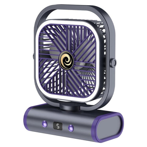 Desktop Mini Office Silent USB Wall-Mounted Fan, Color: Gray Rechargeable 1200mAh | Bowlift
