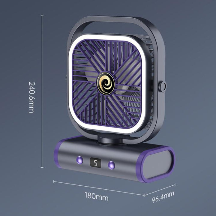 Desktop Mini Office Silent USB Wall-Mounted Fan, Color: Gray Rechargeable 1200mAh | Bowlift