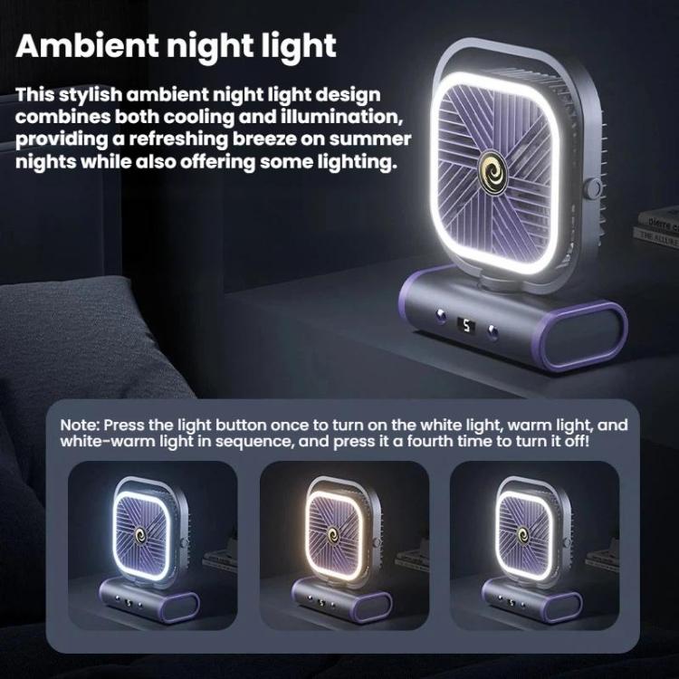 Desktop Mini Office Silent USB Wall-Mounted Fan, Color: Gray Rechargeable 1200mAh | Bowlift