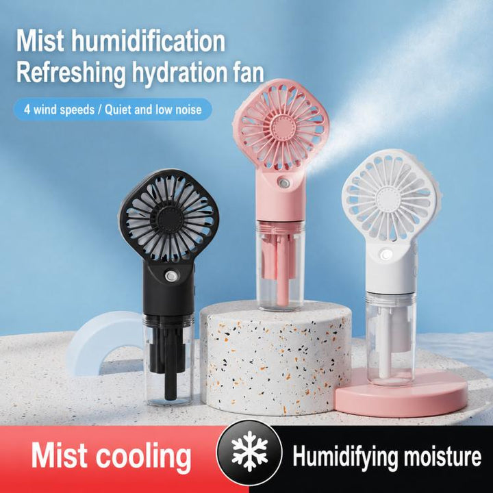 Handheld Misting Fan Portable Water Spray Fan Type-C Rechargeable Mini Personal Face Mister Fan(F3 White) | Bowlift