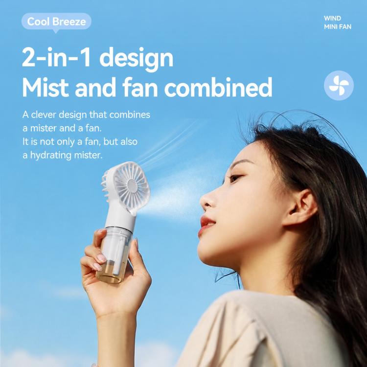 Handheld Misting Fan Portable Water Spray Fan Type-C Rechargeable Mini Personal Face Mister Fan(F3 Pink) | Bowlift