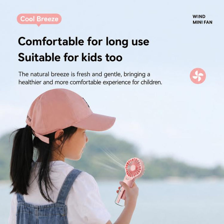 Handheld Misting Fan Portable Water Spray Fan Type-C Rechargeable Mini Personal Face Mister Fan(F3 Pink) | Bowlift