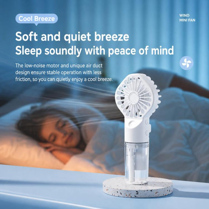 Handheld Misting Fan Portable Water Spray Fan Type-C Rechargeable Mini Personal Face Mister Fan(F3 Pink) | Bowlift