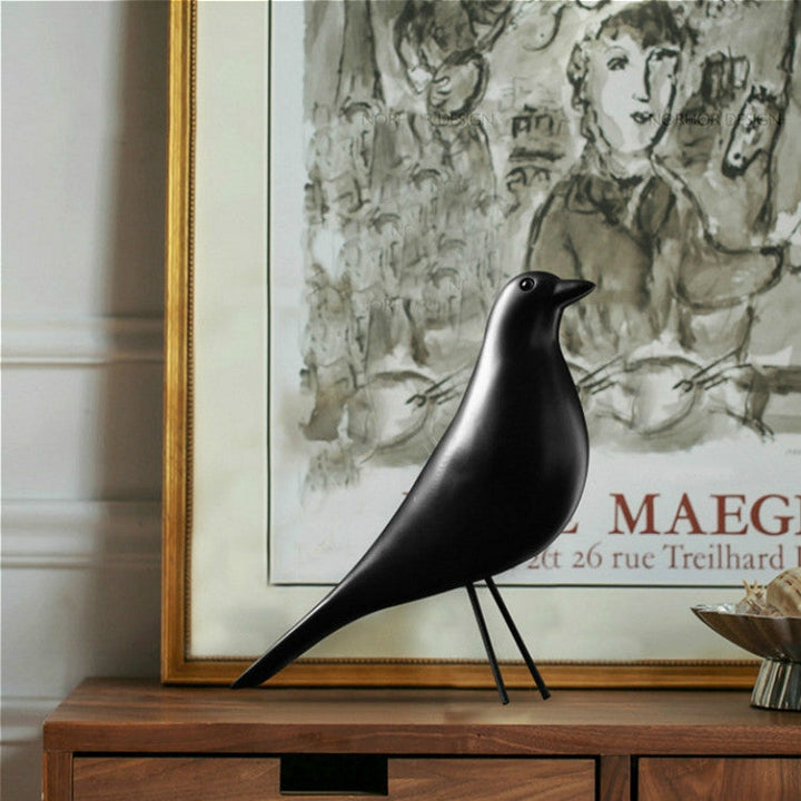 BowLift | Resin Craft Bird Figurine Office Ornaments Home Decoration Accessories (Black)