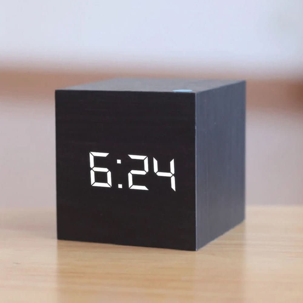 BowLift | LED Digital Alarm Clock – Compact Cube with Time, Date & Temperature Display