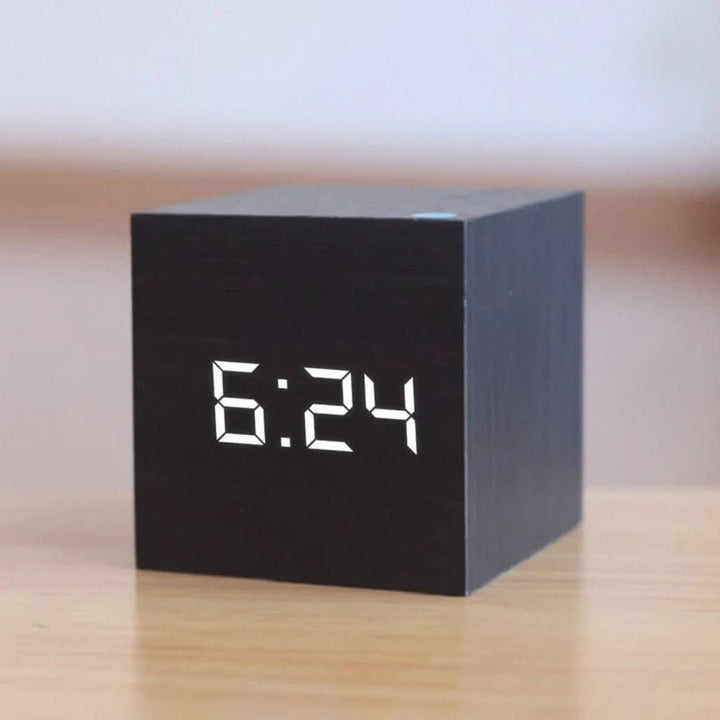 BowLift | LED Digital Alarm Clock – Compact Cube with Time, Date & Temperature Display