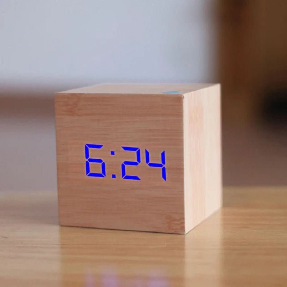 BowLift | LED Digital Alarm Clock – Compact Cube with Time, Date & Temperature Display