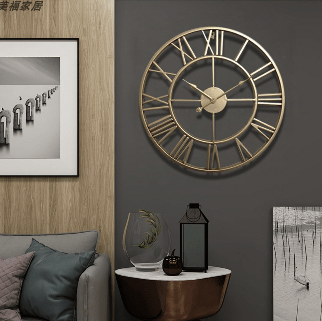 BowLift | Skeleton Wall Clock Made of Wrought Iron with Silent Movement