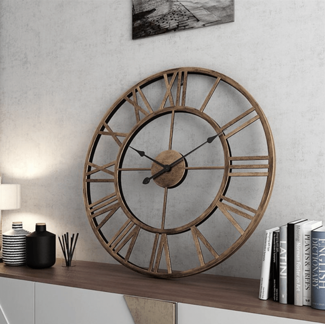 BowLift | Skeleton Wall Clock Made of Wrought Iron with Silent Movement