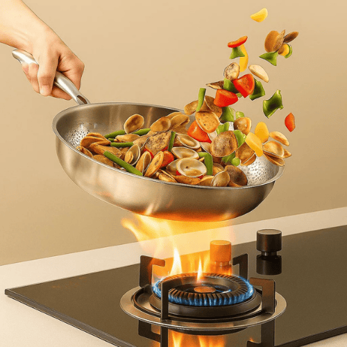 BowLift | Scratch-Resistant Titanium Pan Without Coating for Perfect Frying Results
