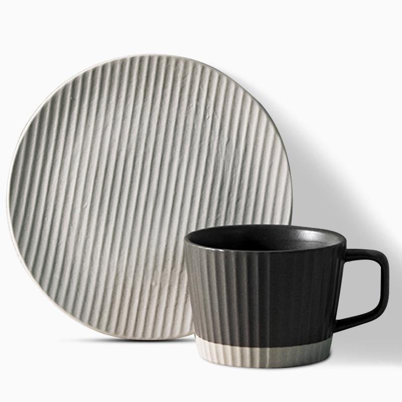 ElegantSips – Stoneware Coffee Mug Set with Spoon Bowlift
