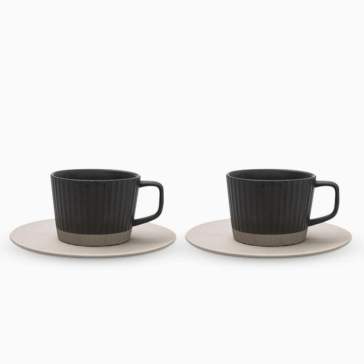 ElegantSips – Stoneware Coffee Mug Set with Spoon Bowlift