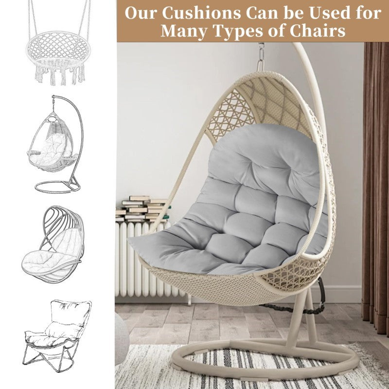 Comfort Cushion for Garden and Swing Chair – Dark Grey – 80x120 cm – For Indoor & Outdoor | Bowlift
