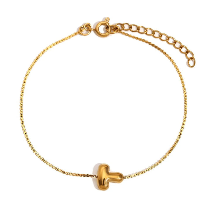 BowLift | Dainty Bubble Letter Initial Bracelet