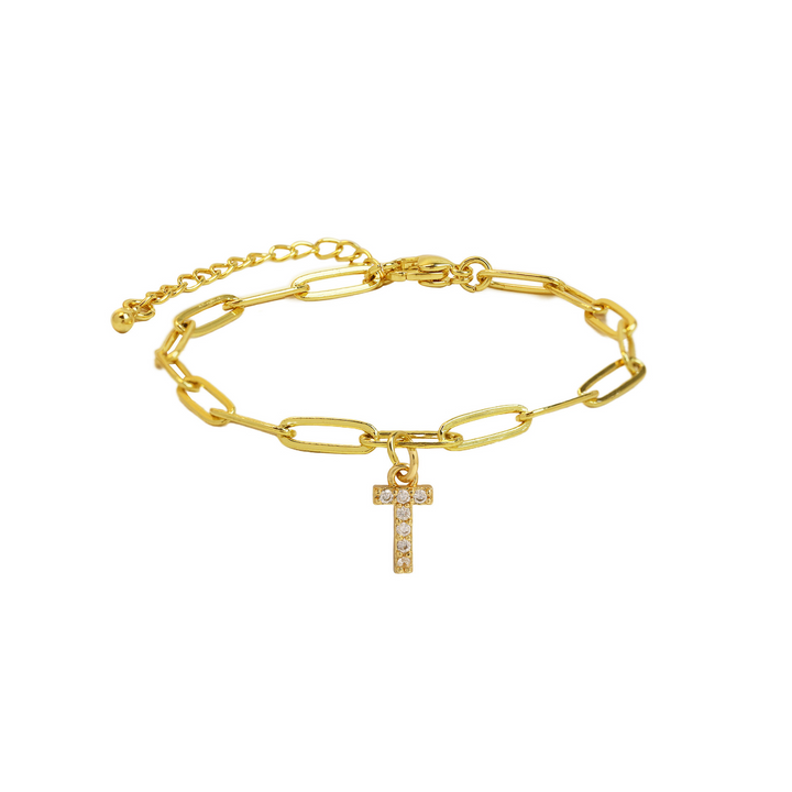 BowLift | Dainty Paperclip Letter Initial Bracelet