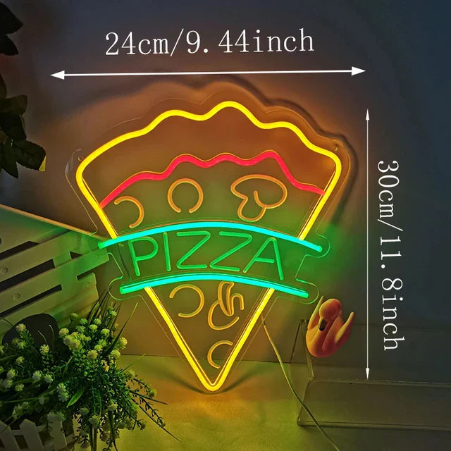 Neon Fast Food Sign – Bright Tacos Design, LED Night Light for Restaurants and Kitchens | Bowlift