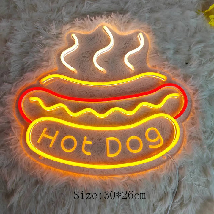 Neon Fast Food Sign – Bright Tacos Design, LED Night Light for Restaurants and Kitchens | Bowlift