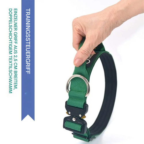 Tactical Dog Collar with Metal Buckle & Handle Bowlift
