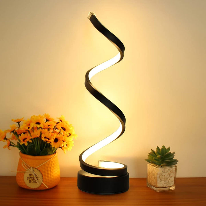 SpiralLight LED Table Lamp With Dimmable Lighting and Touch Control | Bowlift