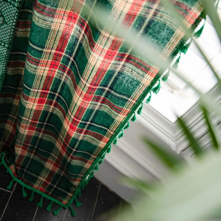 BowLift | Tartan Crochet Lace Tassel Curtain