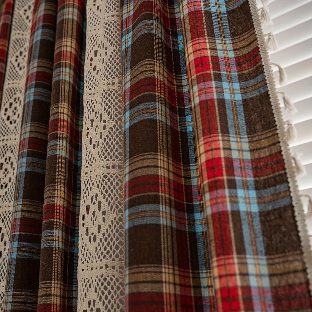 BowLift | Tartan Crochet Lace Tassel Curtain