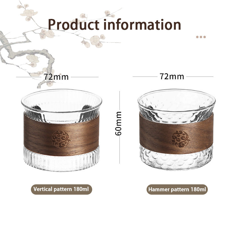 BowLift | Vertical Pattern Water Cup, Hammer Pattern Water Cup, High Borosilicate High Temperature Resistant And Anti-Scalding Household Glass Tea Cup, New Chinese Style High-Looking Tea Cup, Tea Cup