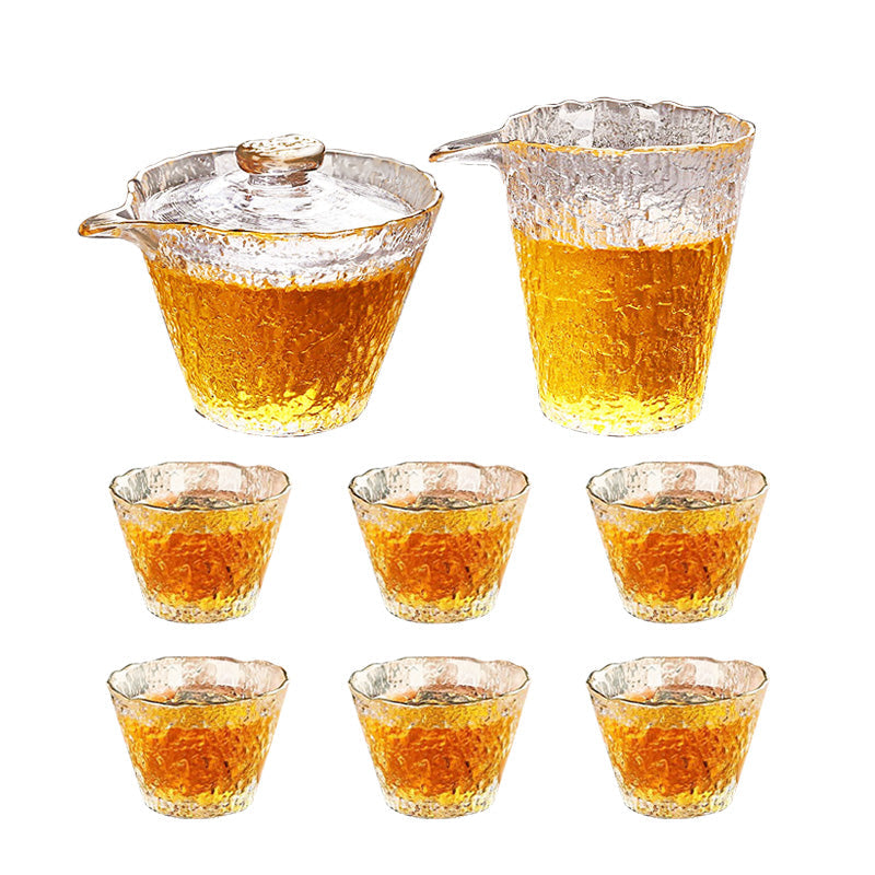 BowLift | Teacups，Glass Tea Set, Tea Set, Household Kung Fu Teacup High-End Bowl, Office Travel Tea Maker Teapot, Eight-Piece Tea Set