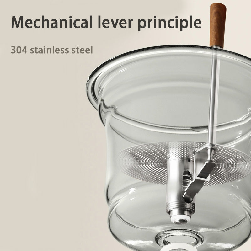 BowLift | Large Capacity Glass Teapot, Household High Temperature Resistant Walnut Tea And Water Separation Teapot
