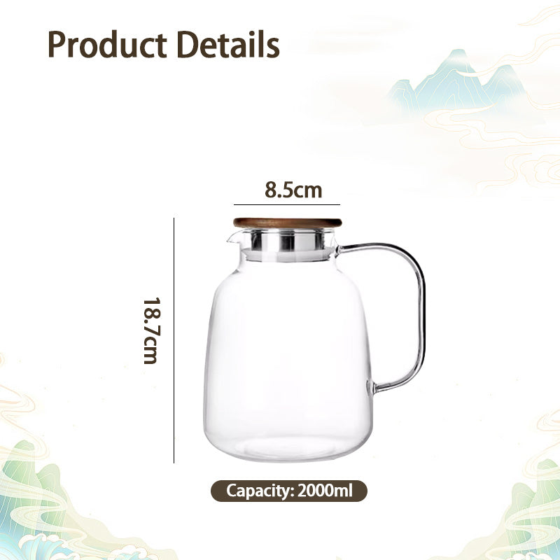 BowLift | Teapot, Glass Teapot Single Kettle, High Temperature Resistant Teapot, Transparent Flower Teapot, Household Kettle Teapot