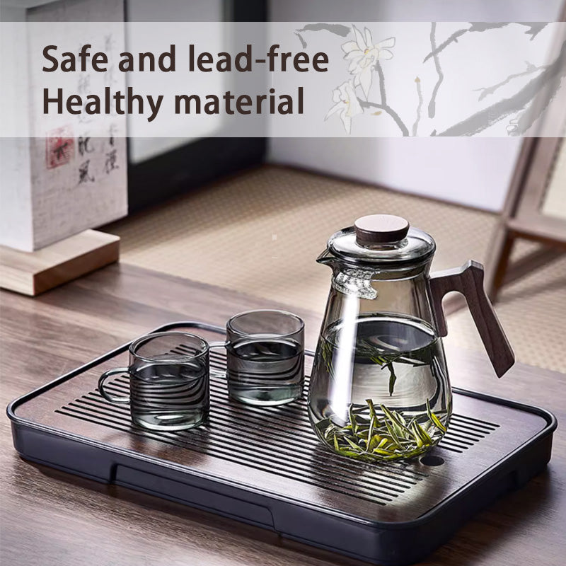 BowLift | Heat-Resistant Crescent Teapot, Glass Teapot With Integrated Tea Leakage Filter, Green Tea Cup Tea Divider, Fair Tea Separation Cup, Transparent Glass Teapot, High Borosilicate Large Capacity Teapot