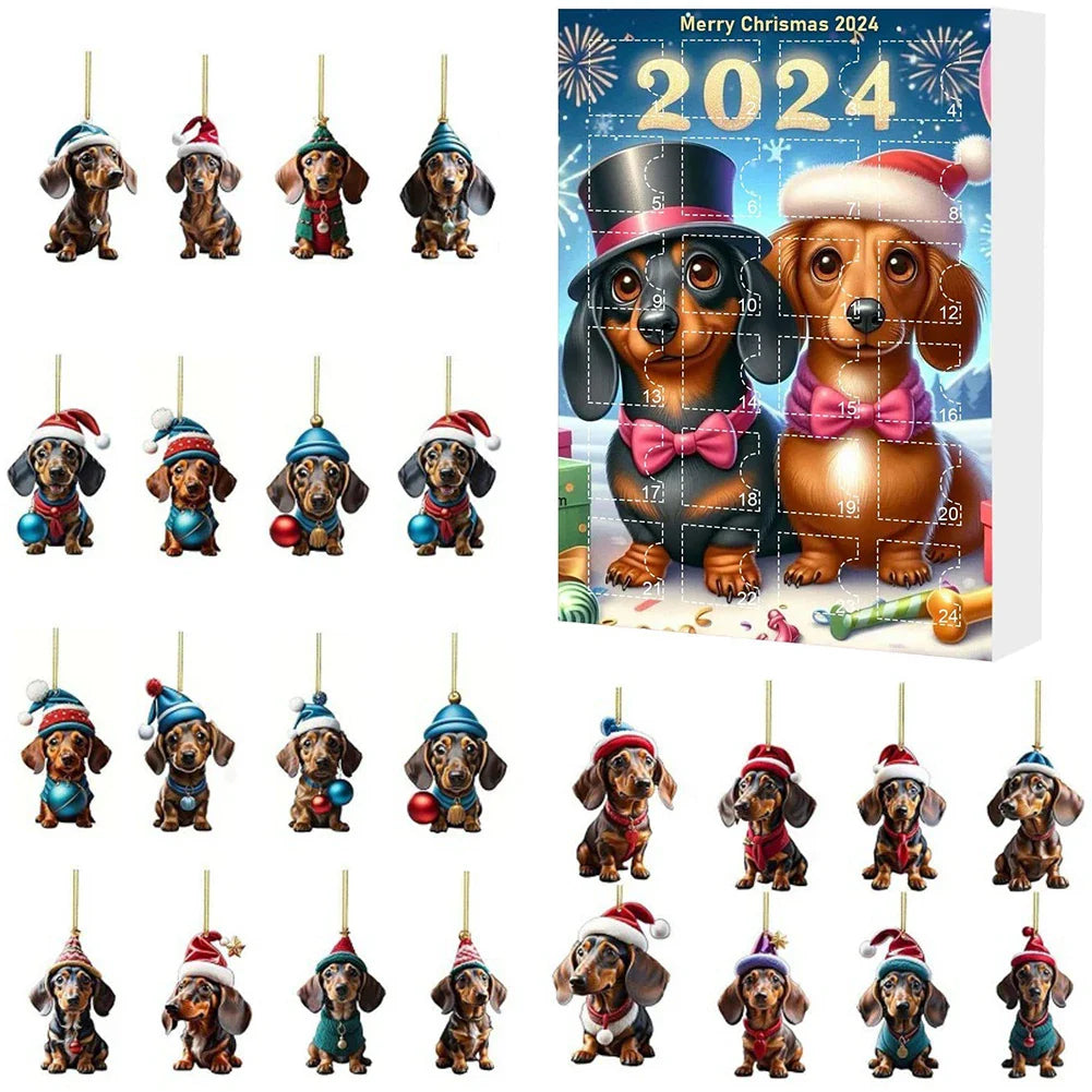 BowLift | Dachshund Advent Calendar 2024 – 24 Days Christmas Countdown with Funny Figures for Dog Lovers