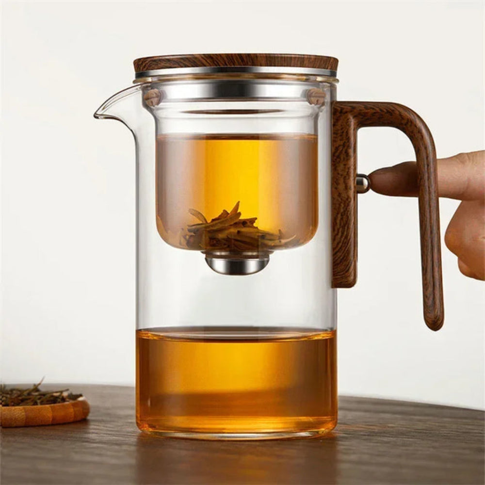 BowLift | Clarity Glass Teapot with Built-in Infuser – Heat-Resistant Tea Brewer for Loose Leaf Teas
