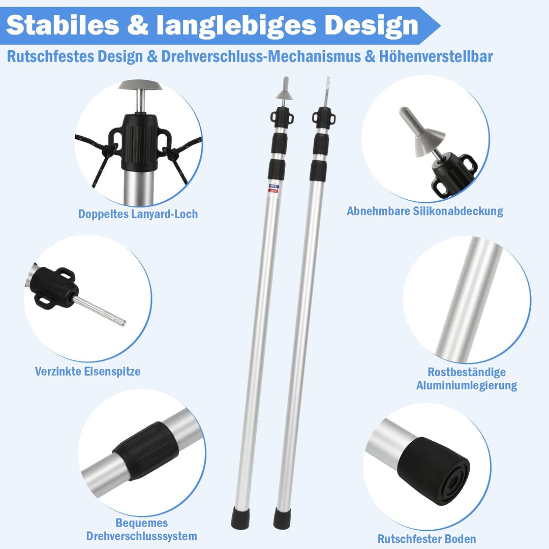 Telescopic pole for tents Adjustable Aluminum | Bowlift
