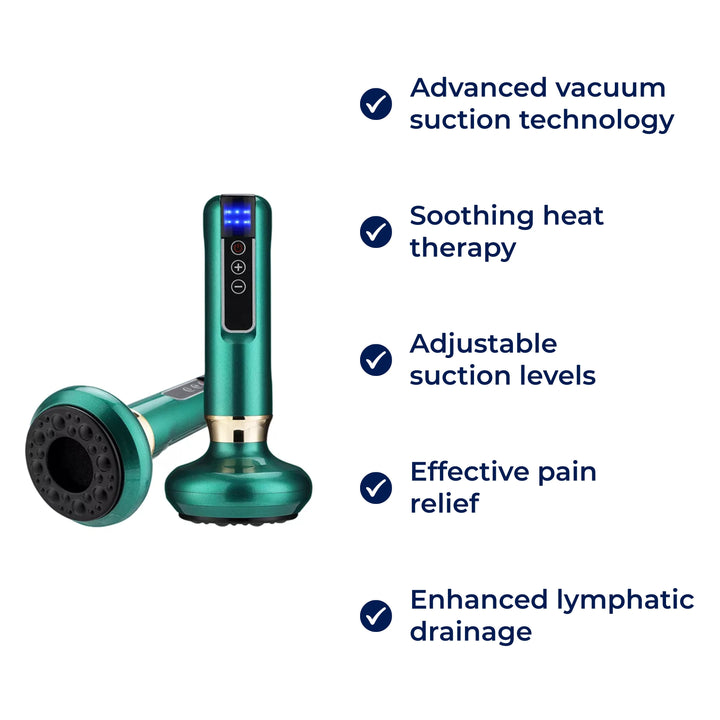 TheraPulse | Electric Cupping Massager – Vacuum Gua Sha, Heat Therapy & Adjustable Suction for Pain Relief & Lymphatic Drainage Bowlift