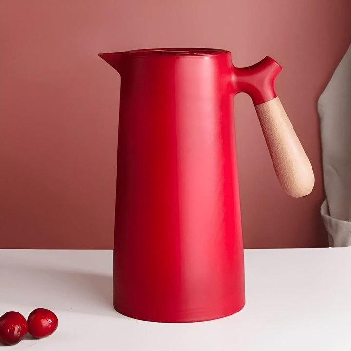 BowLift | Thermora – Insulated Carafe with Wooden Handle | Stylish Vacuum Flask for Hot & Cold Drinks