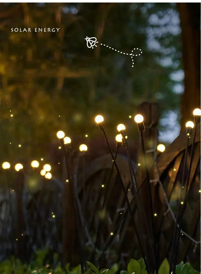 Solar-powered Firefly Garden Light - Three-headed LED Lamp for Outdoors | Bowlift